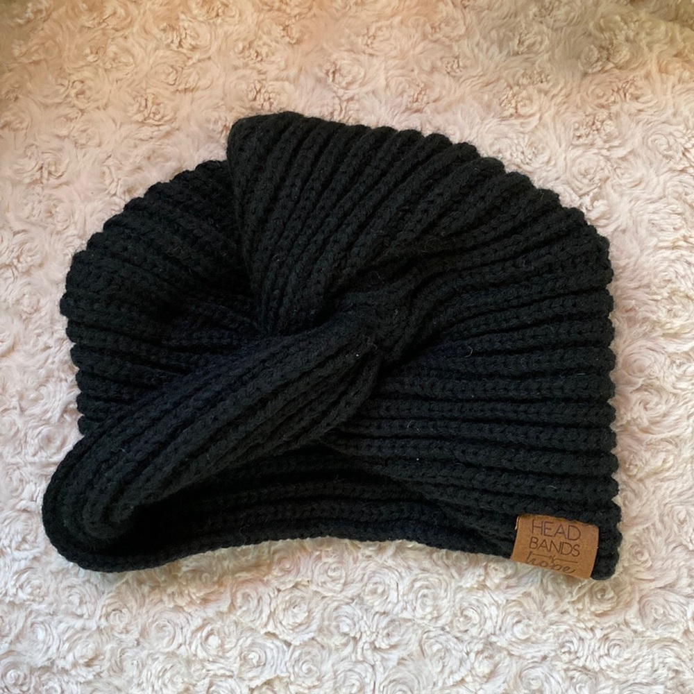 Headbands of Hope Black Twisted Turban